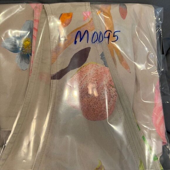 TIBI Floral Cotton Poplin Top Taupe Tropical Grasshoppers Women's Size 0 - Picture 14 of 14